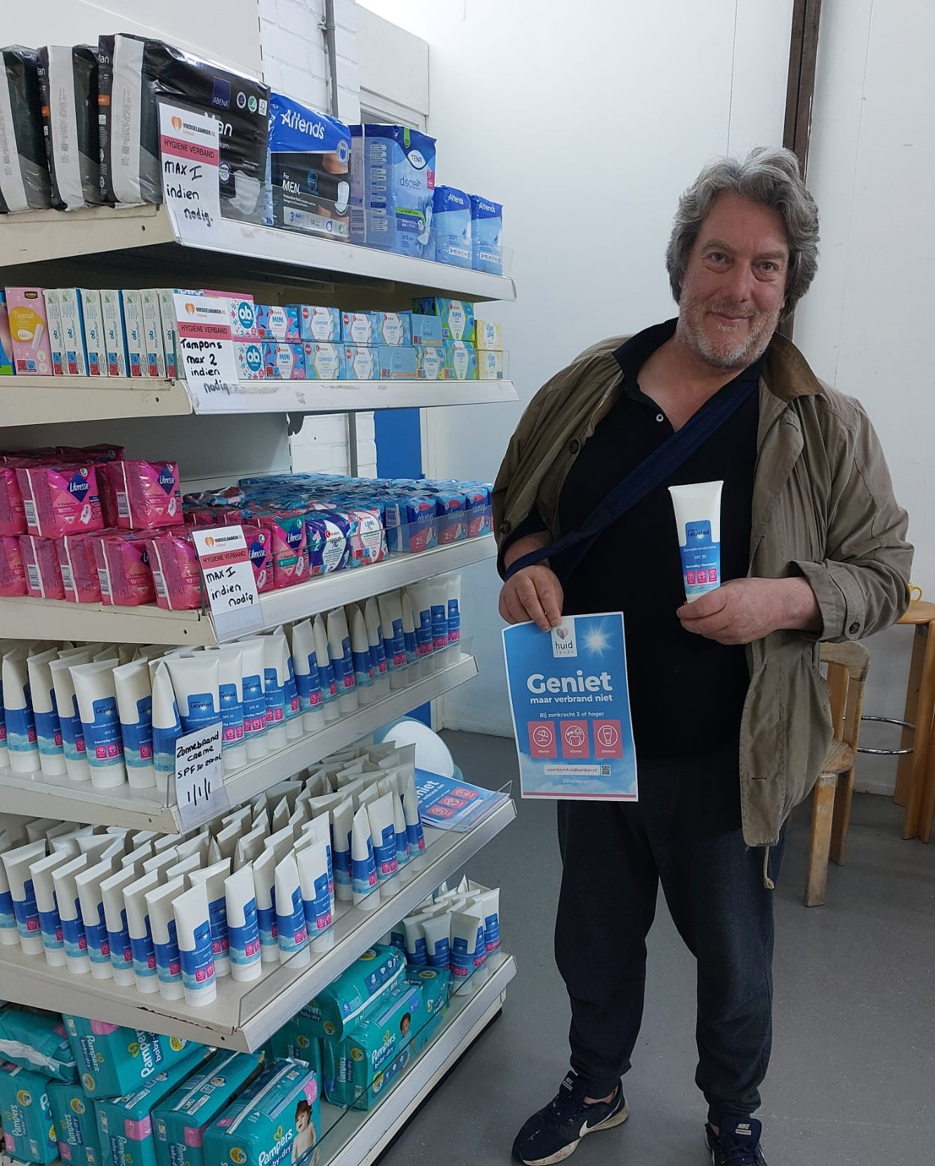 Sunscreen for clients food bank